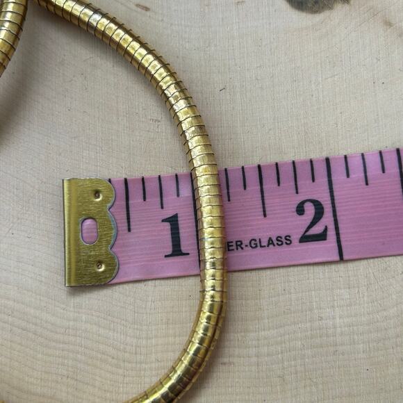 Vintage Gold Tone 4mm Thick Round Flexible Omega Chain Bracelet / Necklace - Picture 6 of 6